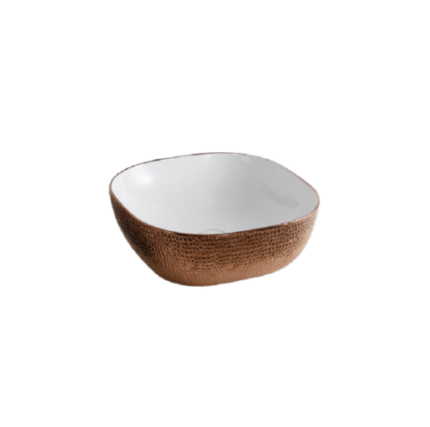 ART BASIN (425x425x145mm)- Gloss Rose Gold & White - BT