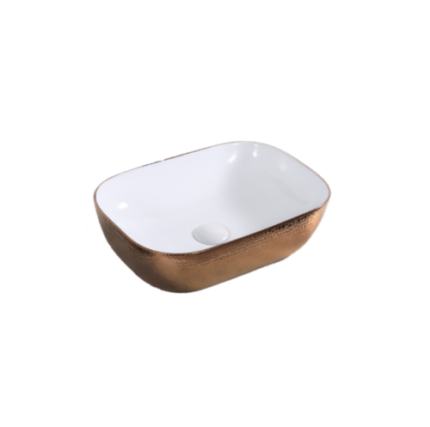 ART BASIN (500x400x140mm)- Gloss Rose Gold & White - BT