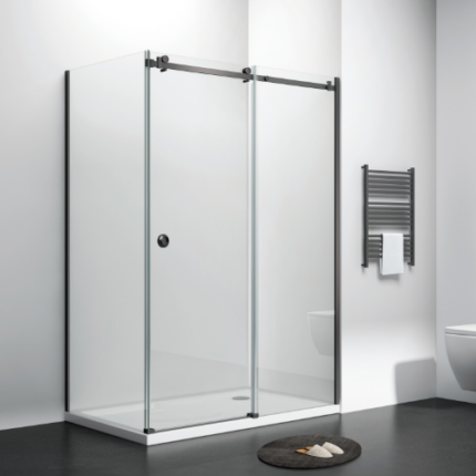 1800 SLIDING DOOR (8mm Glass)- MATT BLACK -BT
