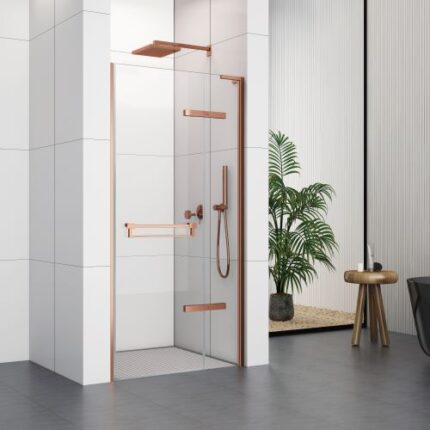 760 HINGED DOOR WITH Extension Profiles (8mm Glass)- BRUSHED ROSE GOLD- BT