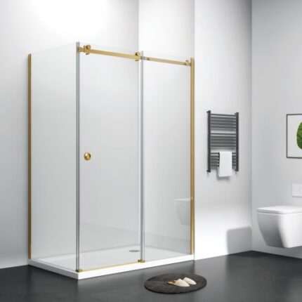 1400 SLIDING DOOR (8mm Glass)- BRUSHED GOLD -BT
