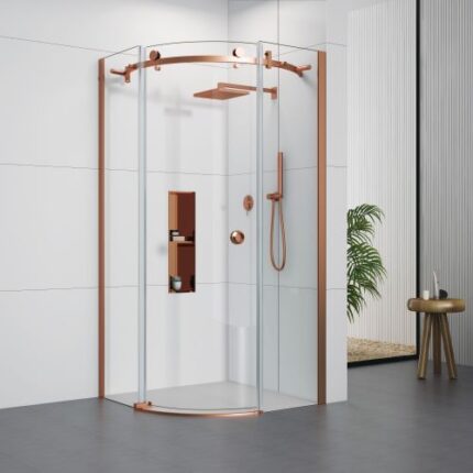900 QUADRANT SHOWER DOOR (8mm Glass)- BRUSHED ROSE GOLD -BT
