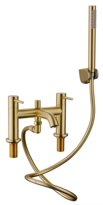 Sleek Bath Shower Mixer with Kit (Brushed Brass)-SCN