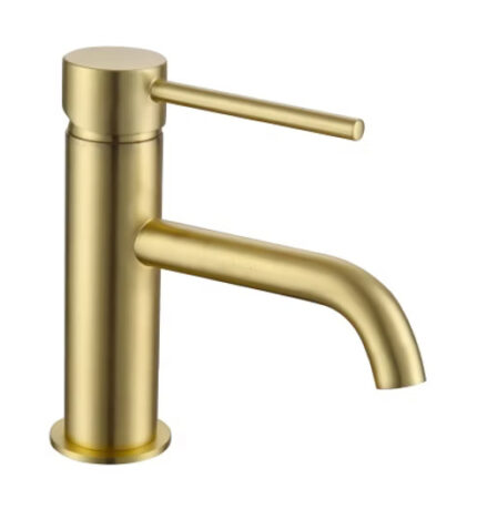 Sleek Basin Mixer with Waste (Brushed Brass)-SCN