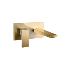 MESSINA (Single Lever)- Wall Mounted Basin Mixer With Spout- BRUSHED GOLD (BT)