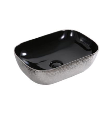 ART BASIN (500x400x140mm)- Gloss Nickel & Black - BT