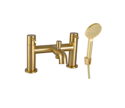 TREVISO (Dual Lever) Bath Shower Mixer With Kit- BRUSHED GOLD -BT