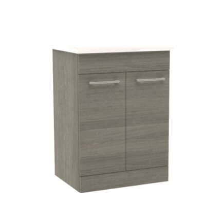 RADIANCE (600mm-2 Drawer) Floor Standing Vanity Unit – Grey Ash - BT