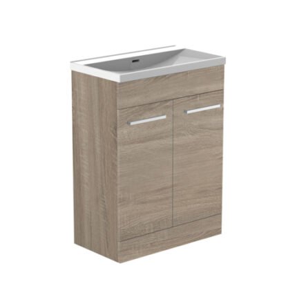RADIANCE (600mm-2 Door) Floor Standing Vanity Unit – Grey Oak - BT