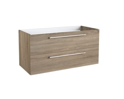 RADIANCE (1000mm-2 Drawer) Wall Hung Vanity Unit – Grey Oak - BT