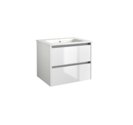 CITY39 (500mm-2 Drawer) Wall Hung Vanity Unit – Glossy White -BT