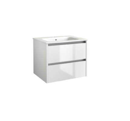 CITY39 (600mm-2 Drawer) Wall Hung Vanity Unit – Glossy White