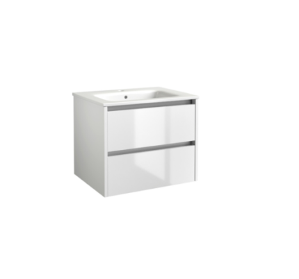 CITY39 (800mm-2 Drawer) Wall Hung Vanity Unit – Glossy White - BT