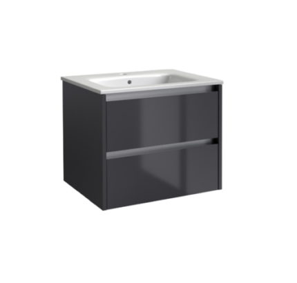 CITY39 (600mm-2 Drawer) Wall Hung Vanity Unit – Anthracite - BT