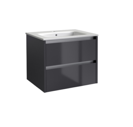 CITY39 (800mm-2 Drawer) Wall Hung Vanity Unit – Anthracite - BT