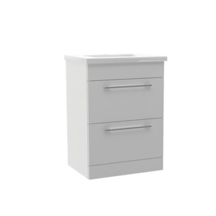 ROMA (500mm-2 Drawer) Floor Standing Vanity – Gloss White - BT