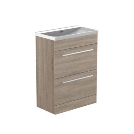 ROMA (500mm-2 Drawer) Floor Standing Vanity – Grey Oak - BT