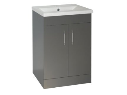 FLAIR (500mm-2 Door) Floor Standing Vanity Unit – Matt Dark Grey - BT