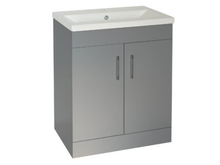FLAIR (600mm-2 Door) Floor Standing Vanity Unit – Matt Light Grey -BT