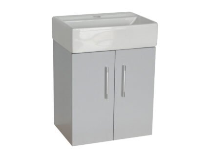 FLAIR (420mm-2 Door) Wall Hung Vanity Unit – Matt Light Grey - BT