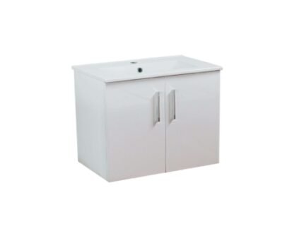 FLAIR (600mm-2 Door) Wall Hung Vanity Unit – Glossy White - BT