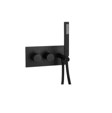 TREVISO- (2 Outlet) Thermostatic Concealed Shower Mixer With Kit- MATT BLACK -BT