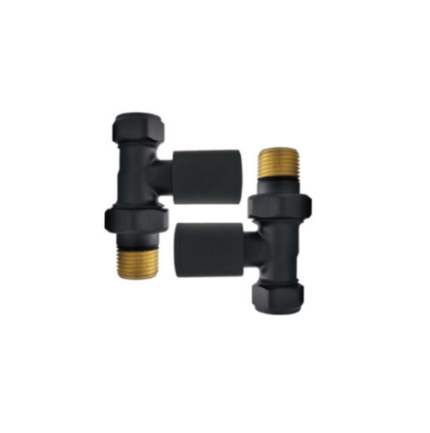 STRAIGHT Radiator Valve-MATT BLACK - BT