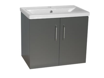 FLAIR (600mm-2 Door) Wall Hung Vanity Unit – Matt Dark Grey - BT