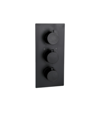 TREVISO (2 Outlets) Thermostatic Concealed Shower Mixer- MATT BLACK  -BT