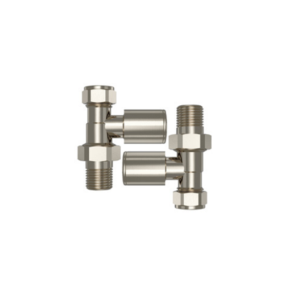 STRAIGHT Radiator Valve- BRUSHED NICKEL -BT
