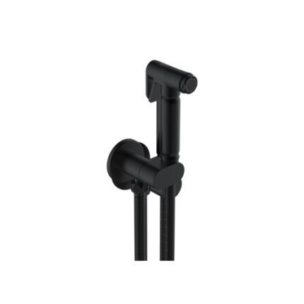 DOUCHE KIT (Round) With Anti-Flood Safety Valve- MATT BLACK -BT