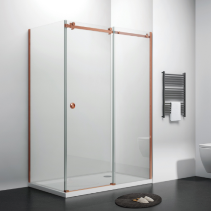 1000 SLIDING DOOR (8mm Glass)- BRUSHED ROSE GOLD -BT