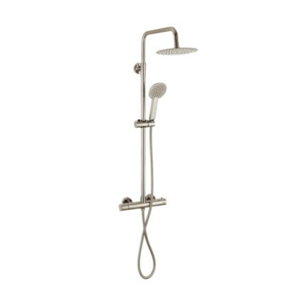 VOSS- Thermostatic Shower Mixer (3 Outlets) With Rigid Riser Kit- BRUSHED NICKEL - BT