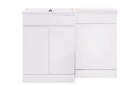 ACE Combo 1100mm Vanity & Back-to-Wall Toilet Unit Left Hnad (Gloss White)-BT
