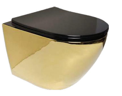 Treviso  Wall-Hung Toilet in Glossy Brushed Gold -BT