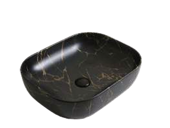 500mm Rectangular Black Gold Marble Countertop Basin ( BT)