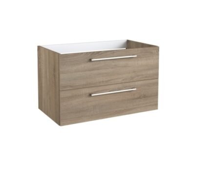Radiance (800mm-2 Drawer) Wall Hung Vanity Unit – Grey Oak-BT