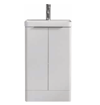 Wall Mounted Vanity Unit & Integrated Basin – Gloss White (W600mm)-BT