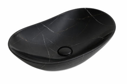 605mm Large Rectangular Black Marble Countertop Basin-BT