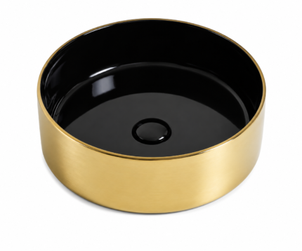 360mm Round Glossy Brushed Gold Countertop Basin -BT