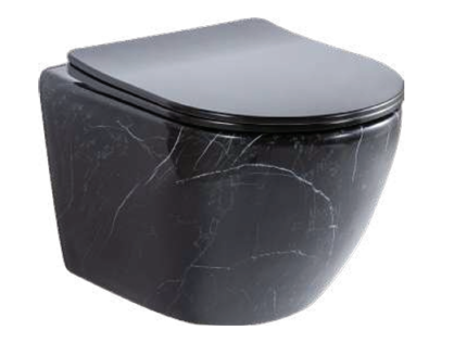 Treviso  Wall-Hung Toilet in Black Marble (490 x 370 x 370 mm)- BT