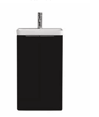 Wall Mounted Vanity Unit & Integrated Basin – Matt Black (W600mm) -BT