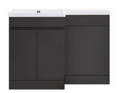 ACE COMBO 1100mm Vanity & Back-to-Wall WC Unit with Integrated Basin (Left Hand) – Anthracite -BT