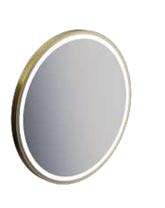 Round Framed Mirror – Brushed Gold (500mm)-BT