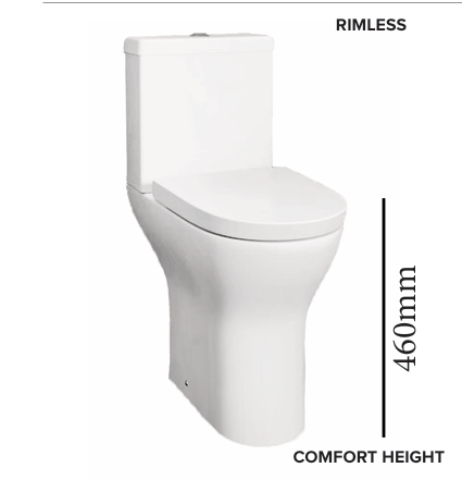 Close Coupled Open Back Toilet with Soft-Close UF Seat- BT