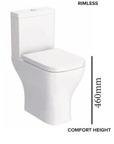 Close Coupled Open Back Toilet with Soft-Close UF Seat (W360 x D605 x H840mm)-BT
