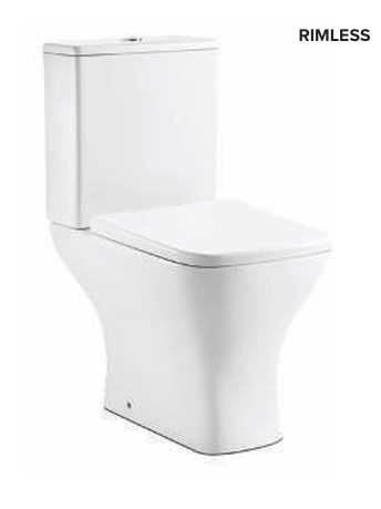 Close Coupled WC Pan & Cistern with Soft-Close UF Seat (W375 x D612 x H788mm)-BT