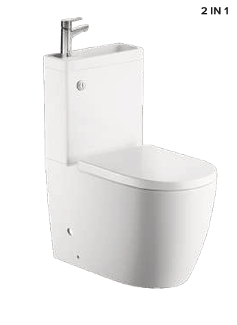 Close Coupled WC Pan & Cistern with Soft-Close UF Seat (W380 x D630 x H800mm)-BT
