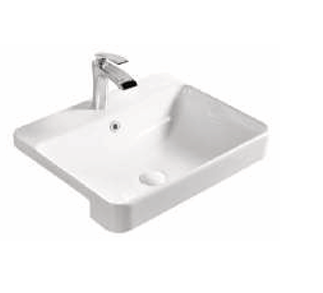 Semi-Recessed Countertop Washbasin 590 x 460mm-BT