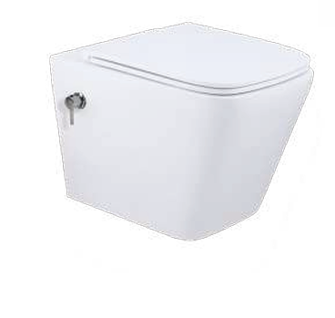 Wall Hung Bidet Toilet with Integrated Hot & Cold Mixer & Soft-Close UF Seat (W365 x D515 x H350mm)-BT